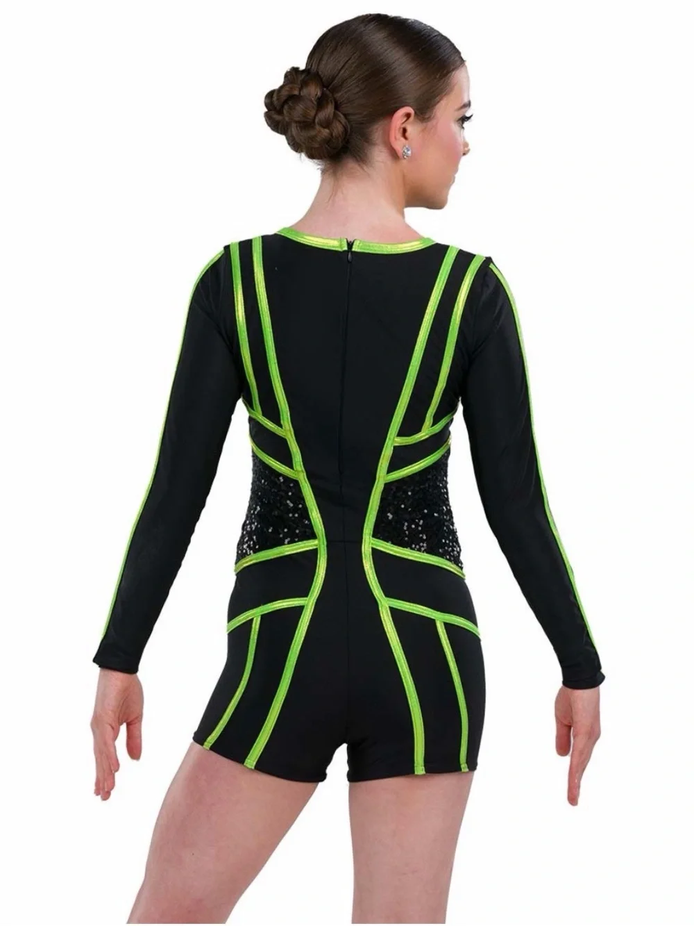A Wish Come True “Rezolution” 26360 Dance Costume IMC Black Neon Green Sequin